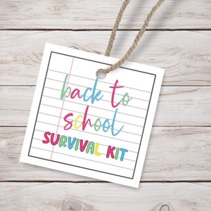 Printable Back to School Survival Kit Gift Tag - Teacher Survival Kit Label - Instant Download - First Day of School Printable Tag