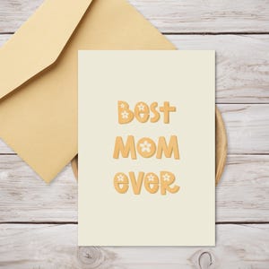 Carte imprimable meilleure maman de tous les temps - carte d'anniversaire jaune pour maman - Fête des mères en téléchargement numérique - carte bien pensée pour les mamans