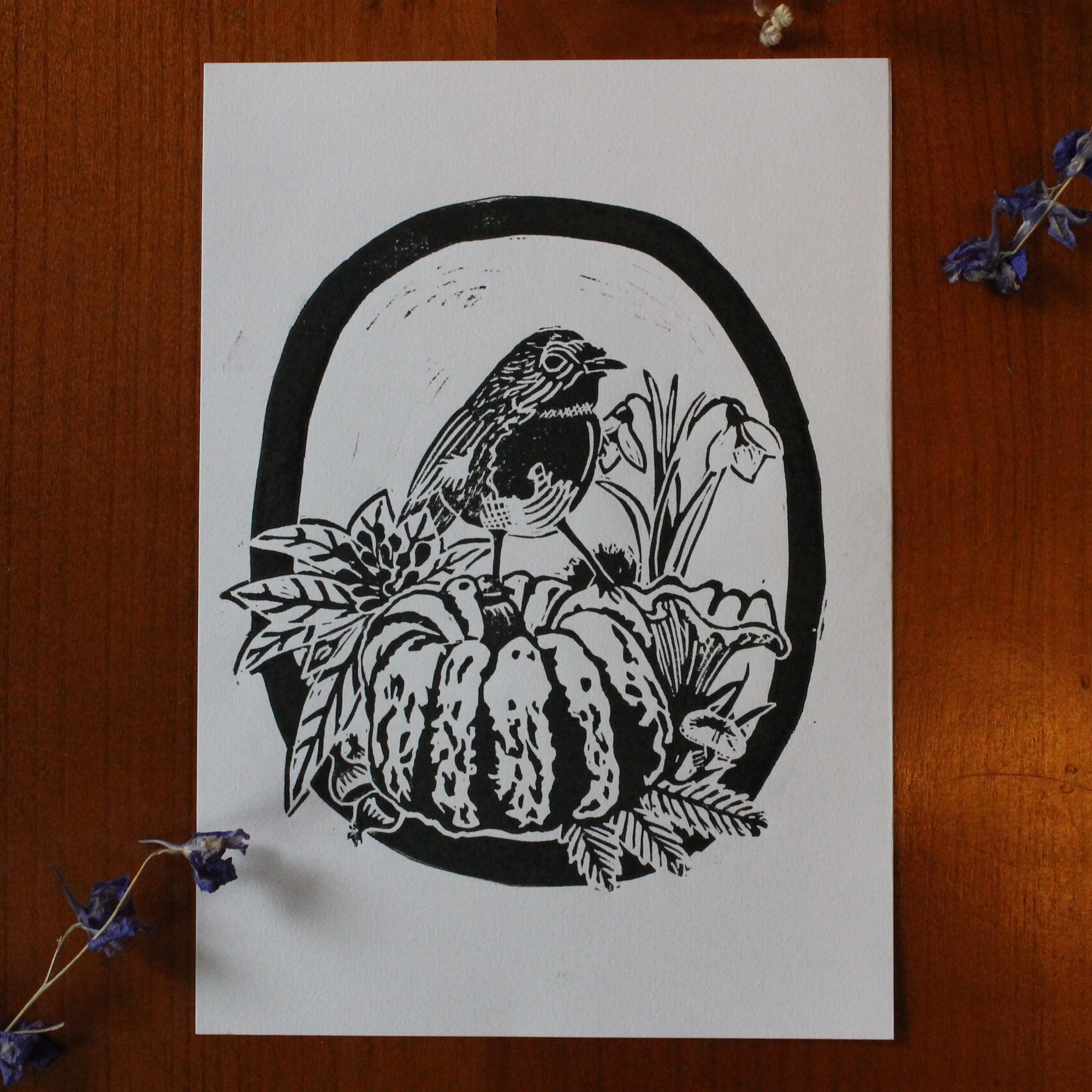 Linogravure Décembre