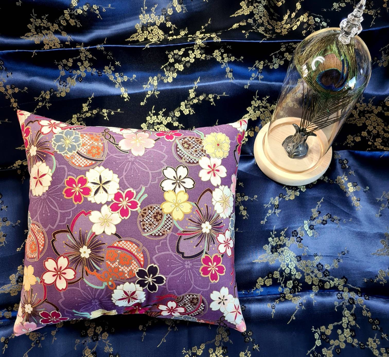 Coussin Sakura Temari Pourpre