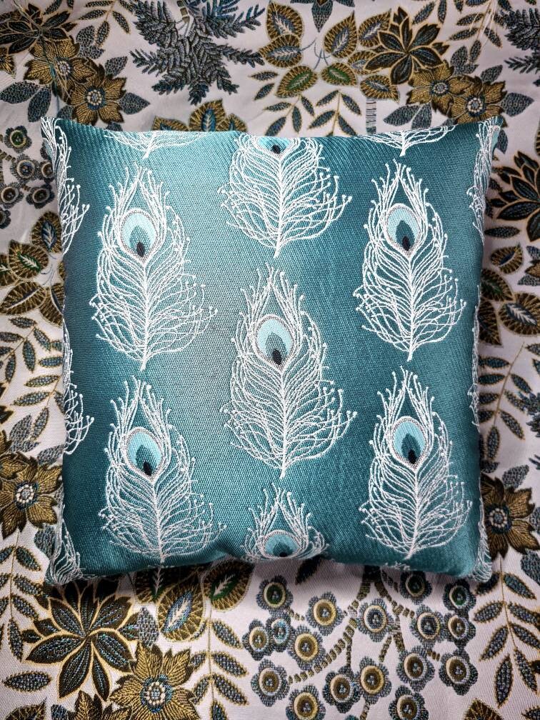 Coussin Décoratif Jacquard Paon