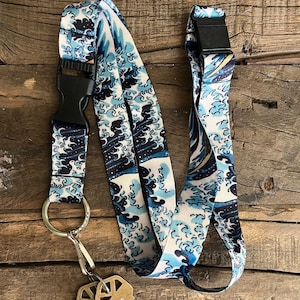 Breakaway Lanyard | Hokusai The Wave | Anime Lanyard | ID Badge Lanyard | Key Lanyard | Teacher Lanyard | Lanyard for Keys | Art Lanyard