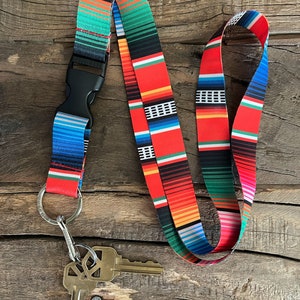 Serape Lanyard with Release Buckle and Keychain Holder