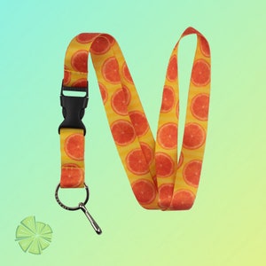 Oranges Lanyard with Release Buckle and Key Chain Holder