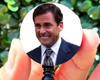 Nurse Badge Reel Funny | The Office Michael Scott Grimace Face | Funny Badge Reel | ID Badge Holder | Nurse Gift | Nurse Badge Holder