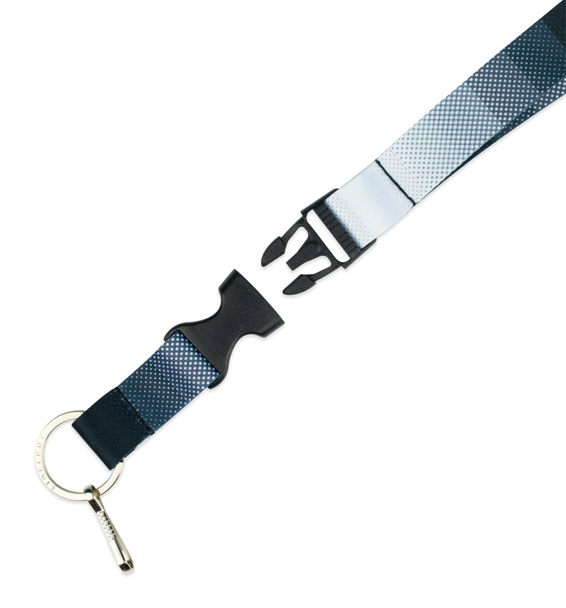 Greyscale Lanyard with Breakaway, Release Buckle, and Flat Ring image 2