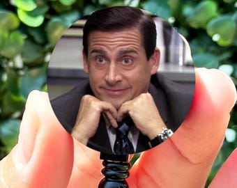 The Office Michael Scott Funny Sarcastic Face Retractable Badge Reel with Swing Clip and 36 Inch Cord