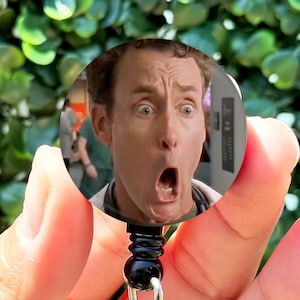 Funny Badge Reel | Scrubs Dr. Cox Surprised Face | Nurse ID Badge Reel Holder | Nurse Gift | Nurse Badge | Cute Badge Reel | ID Holder