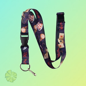 Alice in Wonderland We are All Mad Here Premium Lanyard with Breakaway and Release Buckle