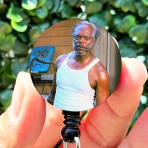 Bobine de badge drôle | Regard fâché de Samuel L Jackson | Bobine d'insigne d'infirmière | Porte-badge d'identité | Cadeau pour infirmière | Porte-badge d'infirmière | Bobine de badge mignon