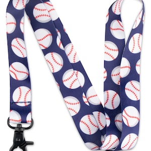 Baseball Lanyard with Release Buckle and Keychain Holder