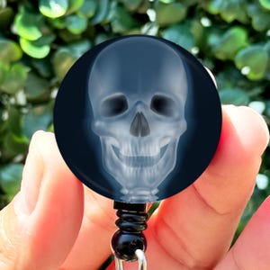 Funny Badge Reel | XRAY Tech | Radiology | Happy Face Skull Scan | Nurse Badge Reel | Badge Holder | Nurse Gift | Cute ID Holder