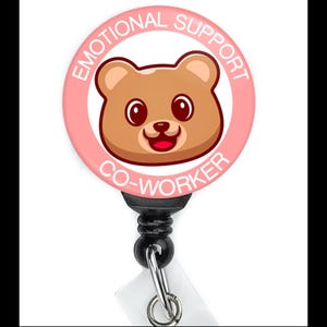 Funny Badge Reel | Emotional Support Coworker | Nurse Badge Reel | ID Badge Holder | Nurse Gift | Nurse Badge Holder | ID Holder | Cute ID