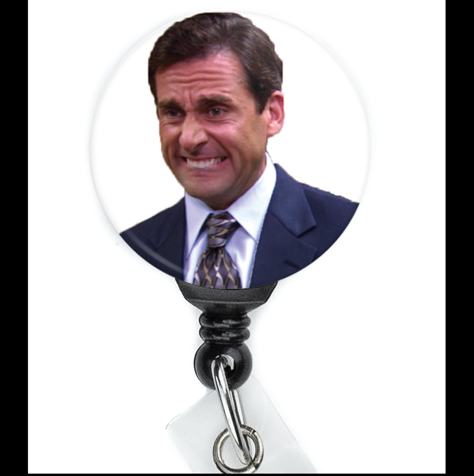 The Office Michael Scott Grimace Face Retractable Badge Reel With