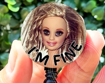 Funny Badge Reel | I&#39;m Fine Messy Doll | Nurse Badge Reel Funny | ID Badge Holder | Nurse Gift | Nurse Badge Holder | ID Holder | Cute Badge