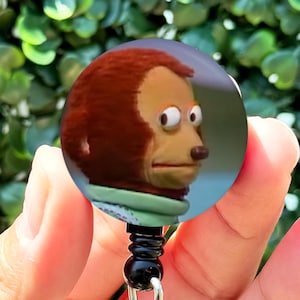 Funny Badge Reel | Side Eye Monkey Meme | Nurse Badge Reel Funny | ID Badge Holder | Nurse Gift | Nurse Badge Holder | Cute ID Badge Reel