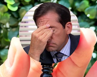 The Office Michael Scott Funny Over It Disappointed Face Meme Retractable Badge Reel with Swing Clip and 36 Inch Cord, Funny Badge Reel