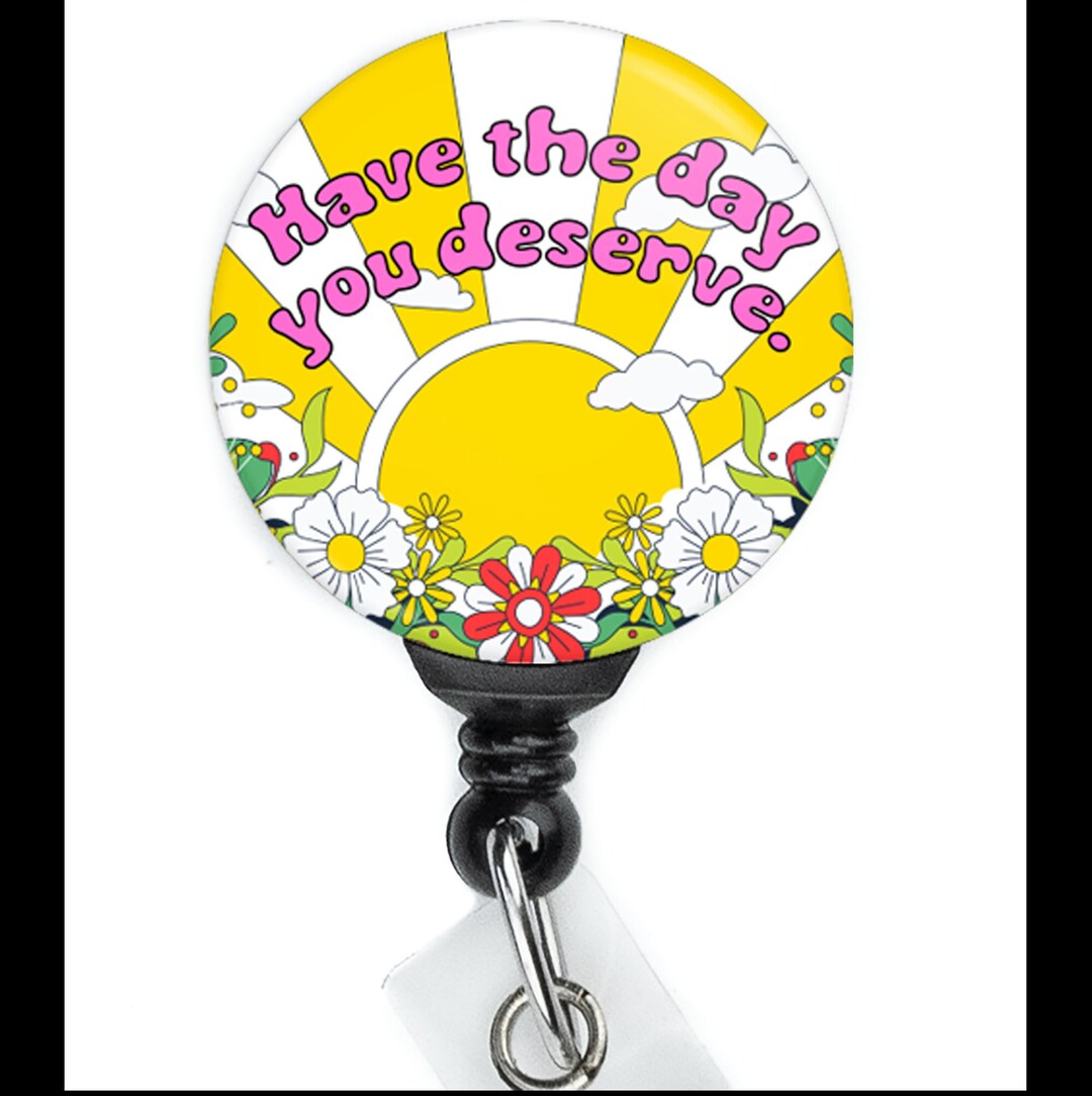 Peace Sign Tie Dye Badge Reel - Retractable ID Holder With 34 Inch Cord & Swivel Clip