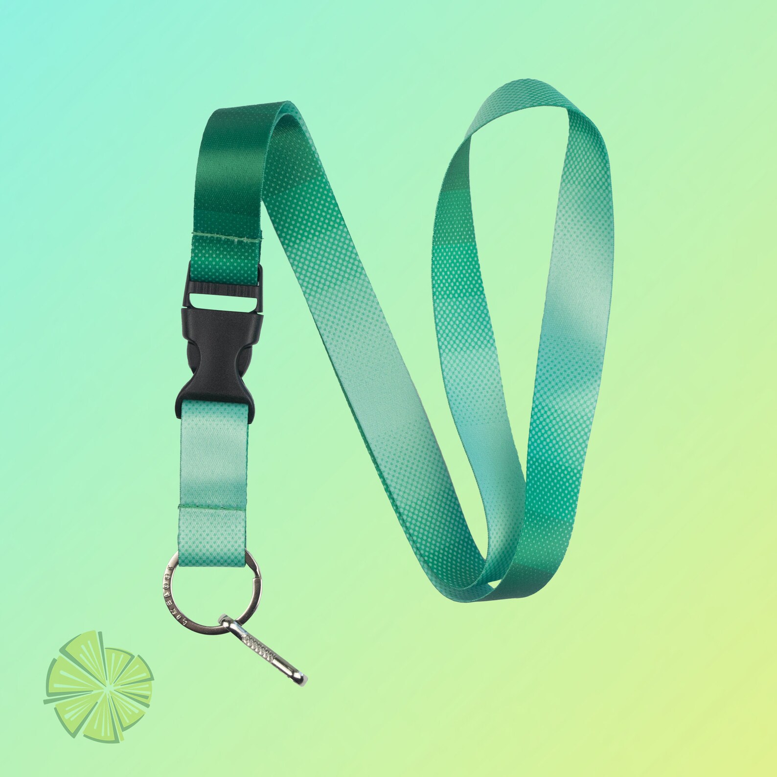Green Lanyard with Release Buckle and Key Chain Holder Etsy