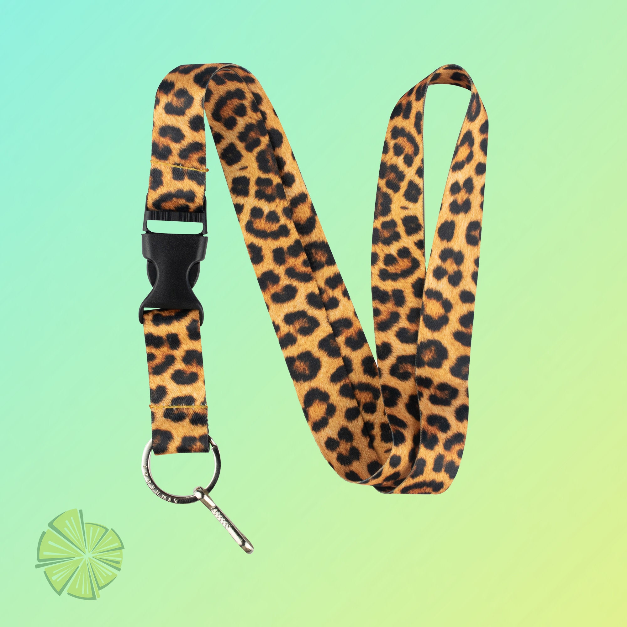 Leopard Animal Print Lanyard with Release Buckle and Key Chain Etsy