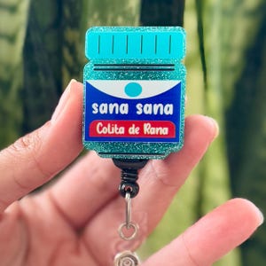 Carretel de crachá de enfermeira Sana Sana Colita De Rana | Lindo porta-crachás para enfermeiras hispânicas e latinas | Presente para enfermeiras | Crachá de identificação de enfermeira espanhola