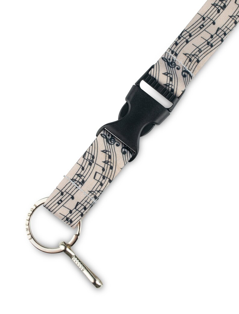 Music Notes Lanyard With Release Buckle and Key Chain Holder Etsy