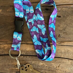 Butterfly Lanyard with Release Buckle and Keychain Holder