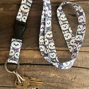 Kawaii Panda Lanyard with Release Buckle and Keychain Holder