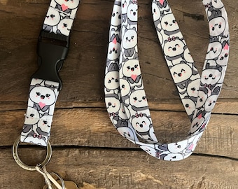 Kawaii Panda Lanyard with Release Buckle and Keychain Holder