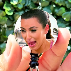 Nurse Funny Kim K Cry Face Meme Retractable Badge Reel with Swing Clip and 34 Inch Cord