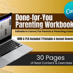 Done for You Parenting Workbook | Parent-Child Bond Guide for Parents & Coaches Guide with Actions, Worksheets, Reflections - 30 Pages | MRR