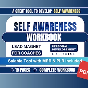 DIY Self Development Workbook - Self Awareness Worksheets | Be Your Own Life Coach | High Impact Self Development Exercises - Not Template