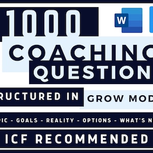 1000 Coaching Questions Compiled in GROW Model | Coaching Session Questions | For Social Media Post | To Develop Coaching Workbooks & Sheets