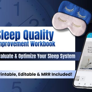 Sleep Quality Improvement Workbook | Improve Sleep Quality, Patterns, Duration with Sleep Assessment | Mental Health Improvement Sheet | MRR