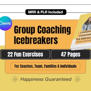 Rompehielos para familias, equipos y sesiones de coaching grupal / 22 ejercicios de risa / Ejercicios de risa grupales e individuales / 47 páginas