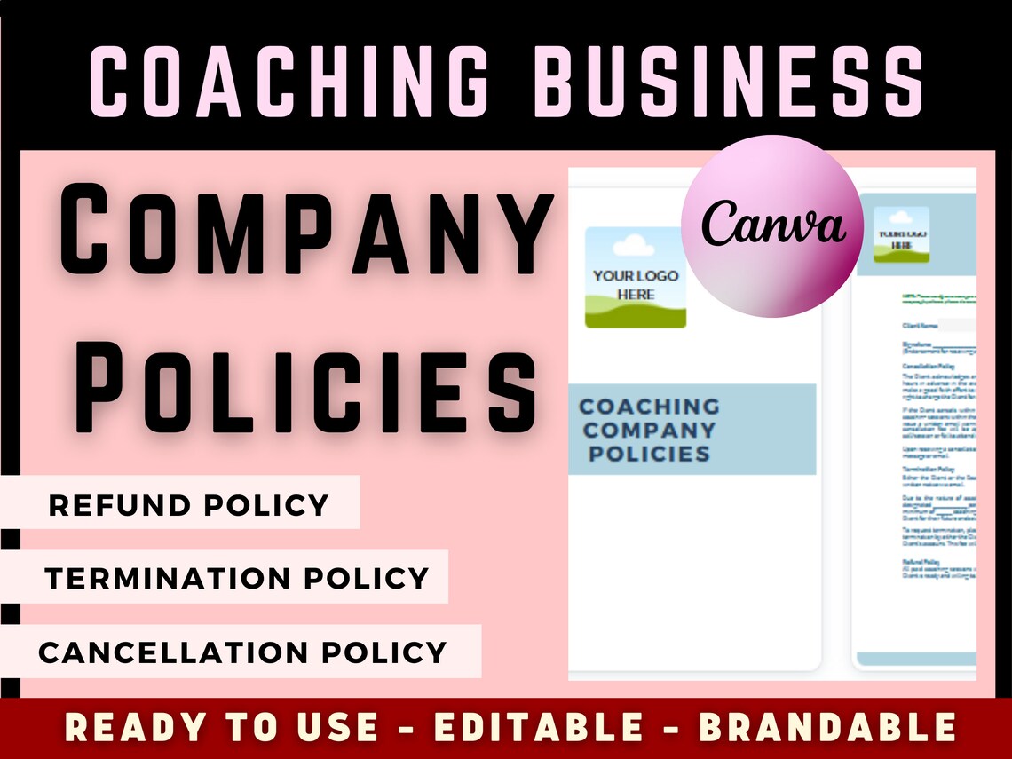 Coaching Business Company Policies Refund, Cancellation, Termination