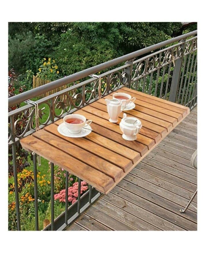 Wooden folding balcony table wooden table foldable table Etsy
