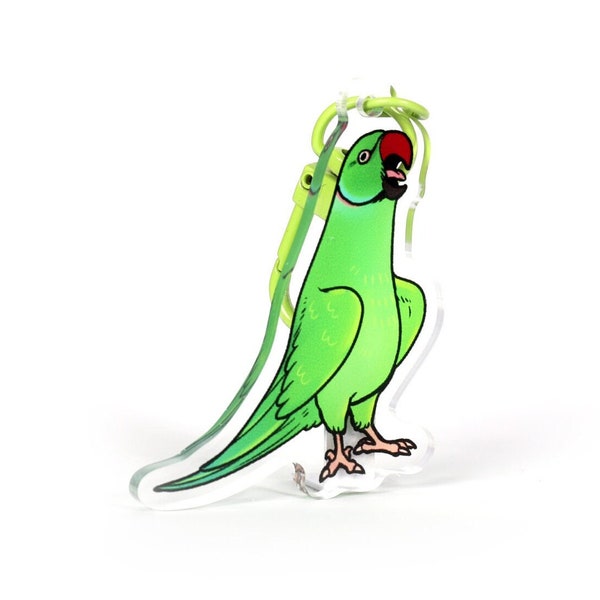 Indian Ringneck Parrot Keychain