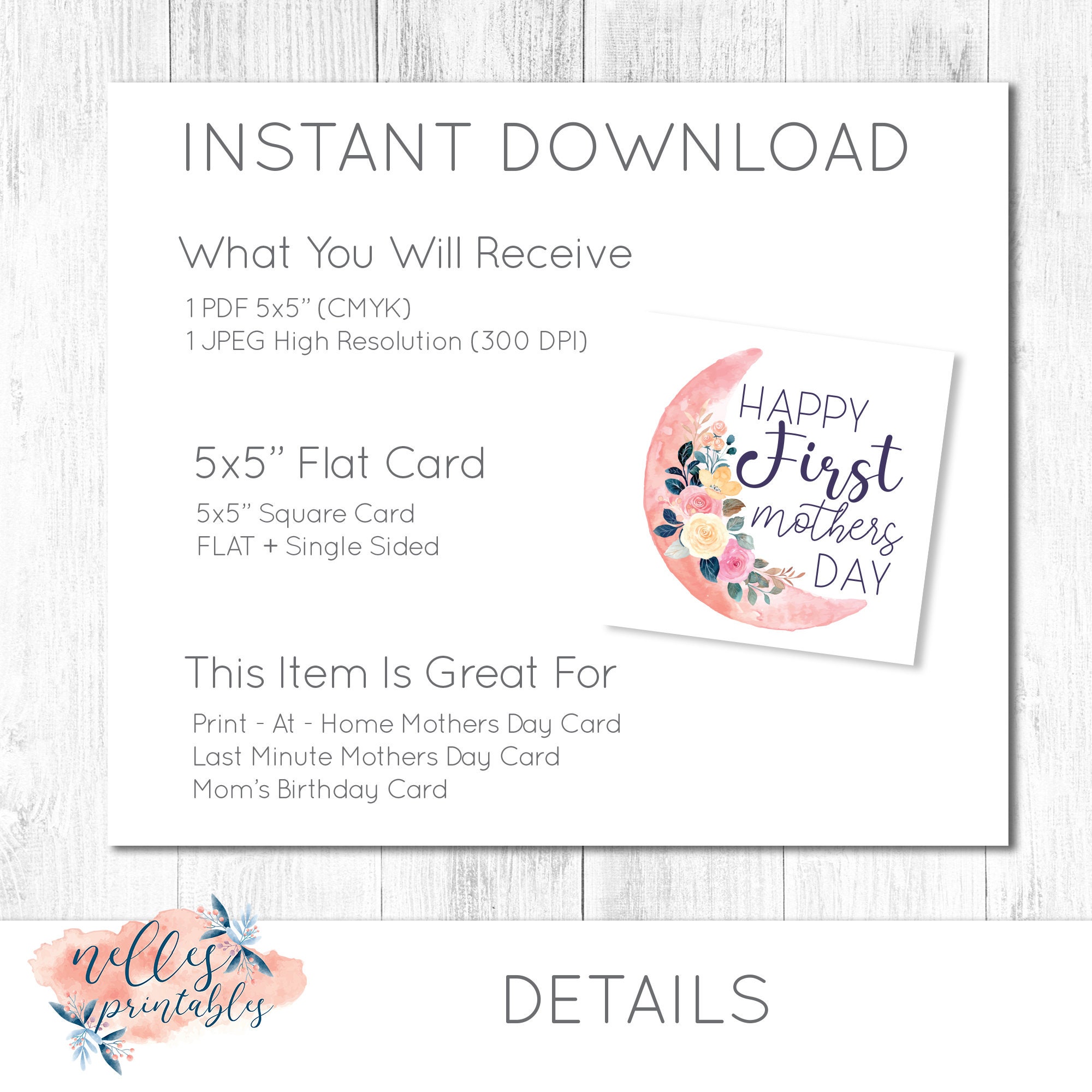 Happy First Mothers Day Card Printable Mom Card Happy Mothers Day ...