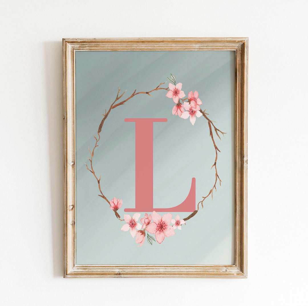 Letter L Wall Art Print Digital Download Woodland Girl Monogram Nursery ...