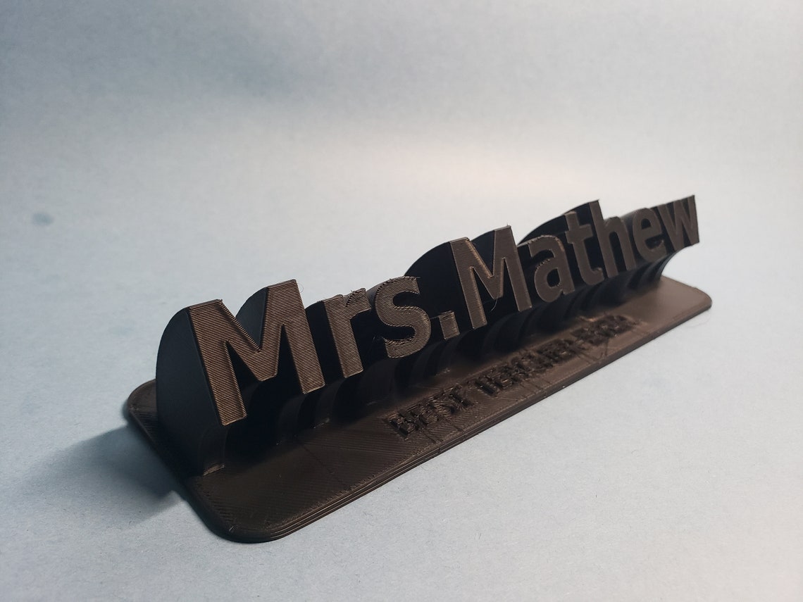 Custom 3d printed Sweeping Name Plate with or without Custom Etsy