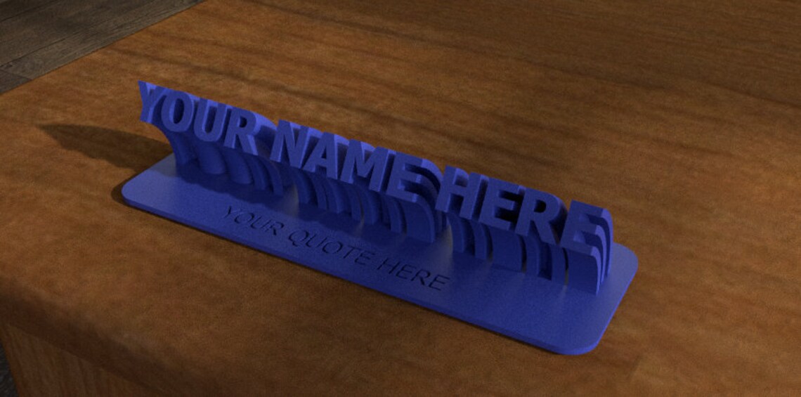 Custom 3d printed Sweeping Name Plate with or without Custom Etsy