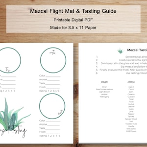 Mezcal Tasting Flight Mat & Tasting Guide | Rate Your Tequila | Instant Download