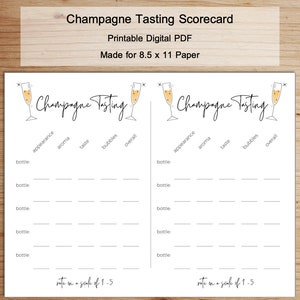 Tapete de pontuação de voo de degustação de CHAMPAGNE | avalie seu champanhe | Download instantâneo