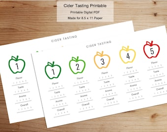 Cider Tasting Printable | Instant Download