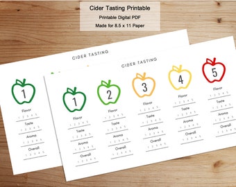 Cider Tasting Printable | Instant Download