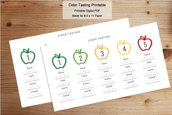 Cider Tasting Printable Instant Download | Etsy