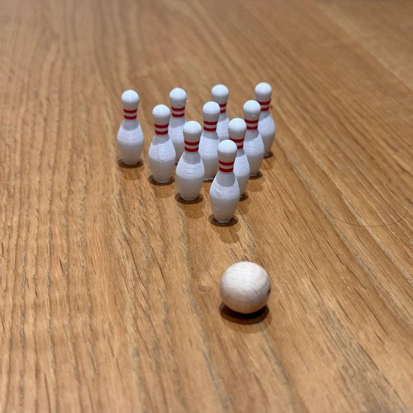 Bowling Miniatur spielbar - Wichtel, Fee, Puppenhaus, Miniverse