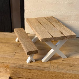 Kit de bricolage moderne pour table, banc et tabouret de salle à manger sur le thème des gnomes - Gnome | Fée | Maison de poupée | Miniverse | Accessoires pour gnomes image 7