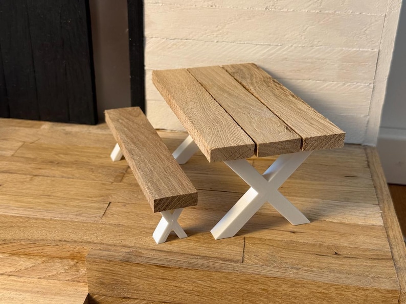 Kit de bricolage moderne pour table, banc et tabouret de salle à manger sur le thème des gnomes - Gnome | Fée | Maison de poupée | Miniverse | Accessoires pour gnomes image 7